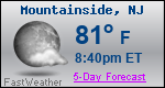 Weather Forecast for Mountainside, NJ