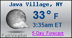 Weather Forecast for Java Village, NY