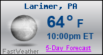 Weather Forecast for Larimer, PA