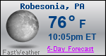 Weather Forecast for Robesonia, PA