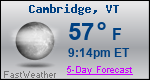 Weather Forecast for Cambridge, VT
