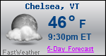Weather Forecast for Chelsea, VT
