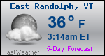 Weather Forecast for East Randolph, VT