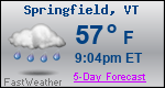 Weather Forecast for Springfield, VT