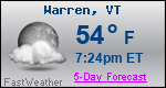 Weather Forecast for Warren, VT