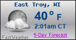 Weather Forecast for East Troy, WI