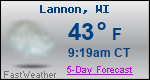 Weather Forecast for Lannon, WI