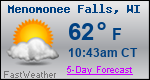 Weather Forecast for Menomonee Falls, WI