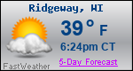 Weather Forecast for Ridgeway, WI