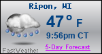 Weather Forecast for Ripon, WI