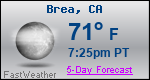 Weather Forecast for Brea, CA