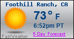 Weather Forecast for Foothill Ranch, CA