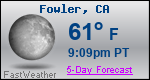 Weather Forecast for Fowler, CA