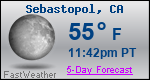 Weather Forecast for Sebastopol, CA