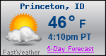Weather Forecast for Princeton, ID
