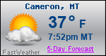 Weather Forecast for Cameron, MT