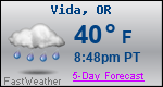 Weather Forecast for Vida, OR