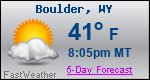 Weather Forecast for Boulder, WY