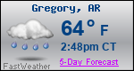 Weather Forecast for Gregory, AR