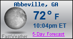 Weather Forecast for Abbeville, GA