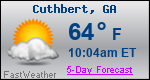 Weather Forecast for Cuthbert, GA