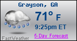 Weather Forecast for Grayson, GA