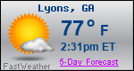 Weather Forecast for Lyons, GA