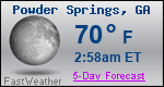 Weather Forecast for Powder Springs, GA