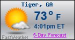 Weather Forecast for Tiger, GA