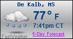 Weather Forecast for De Kalb, MS