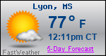 Weather Forecast for Lyon, MS