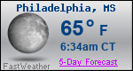Weather Forecast for Philadelphia, MS