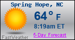 Weather Forecast for Spring Hope, NC