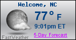 Weather Forecast for Welcome, NC