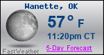 Weather Forecast for Wanette, OK