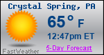 Weather Forecast for Crystal Spring, PA