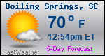 Weather Forecast for Boiling Springs, SC