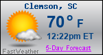 Weather Forecast for Clemson, SC