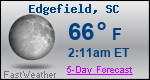Weather Forecast for Edgefield, SC