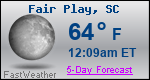 Weather Forecast for Fair Play, SC