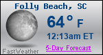 Weather Forecast for Folly Beach, SC