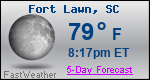 Weather Forecast for Fort Lawn, SC
