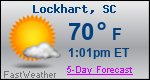 Weather Forecast for Lockhart, SC