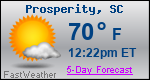 Weather Forecast for Prosperity, SC