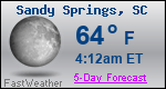 Weather Forecast for Sandy Springs, SC