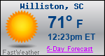 Weather Forecast for Williston, SC