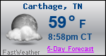 Weather Forecast for Carthage, TN
