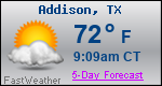 Weather Forecast for Addison, TX