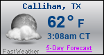 Weather Forecast for Calliham, TX