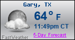 Weather Forecast for Gary, TX